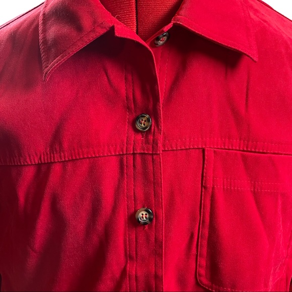 Talbots Petite Stretch Long Sleeve Button Down Red Shirt Size S. - Picture 4 of 13